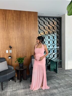 Nookie Blush Pink Halter Maxi Dress